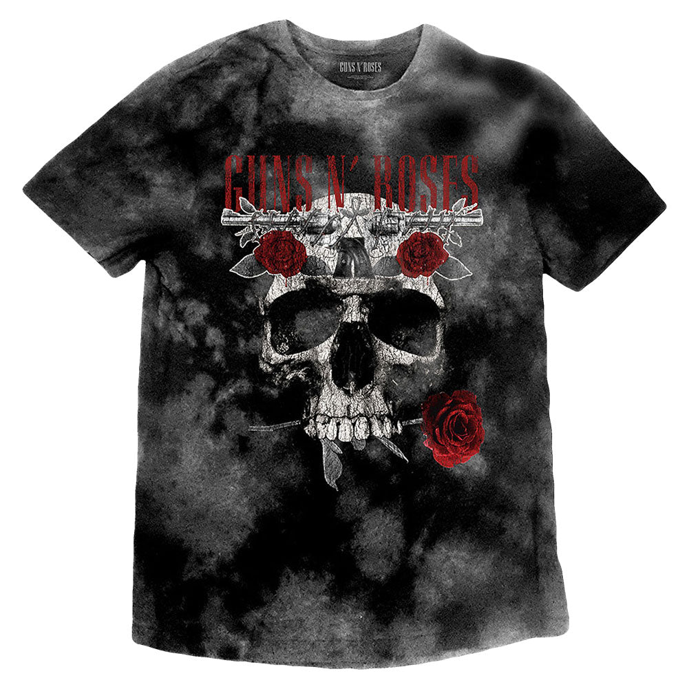 Guns N Roses Flower Skull (Dip-Dye) Tie Dye T-shirt Front