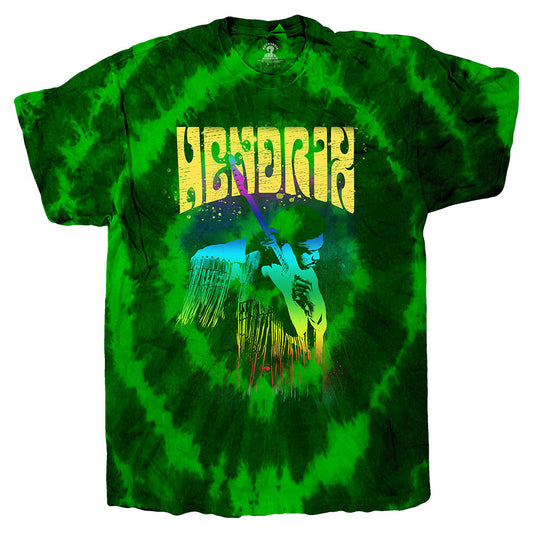Jimi Hendrix Hear The Vibe (Dip-Dye) Tie Dye T-shirt Front
