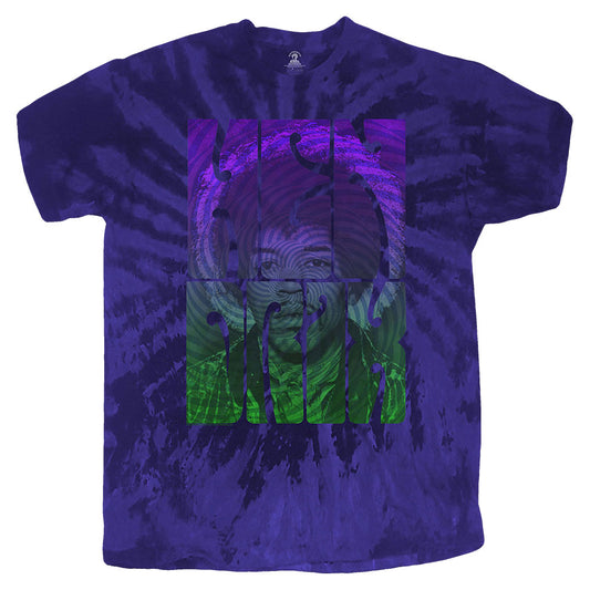 Jimi Hendrix Swirly Text (Dip-Dye) Tie Dye T-shirt Front