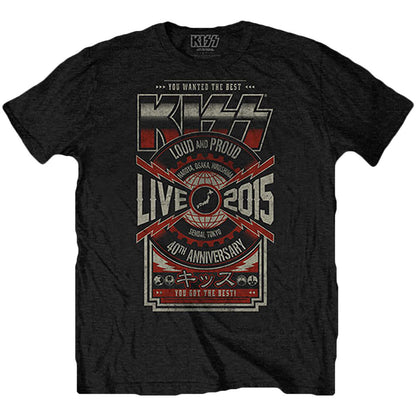 KISS Japan Live 2015 (Back Print) Slim Fit T-shirt Front
