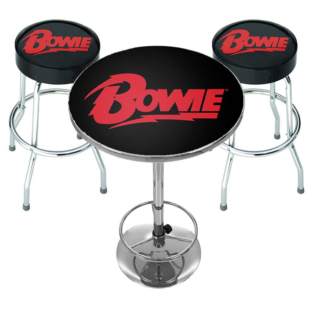 David Bowie Logo Bar Set Bar Stool Front