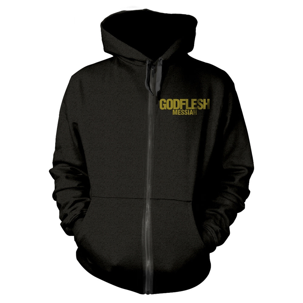 Godflesh Messiah Zippered Hooded Sweatshirt Front