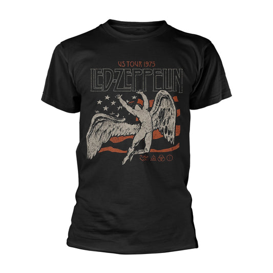 Led Zeppelin Us 1975 Tour Flag T-shirt Front