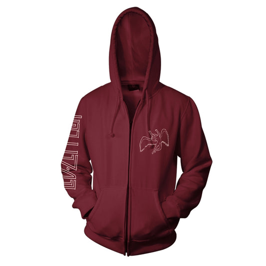 Led Zeppelin Symbols Zippered Hooded Sweatshirt Front