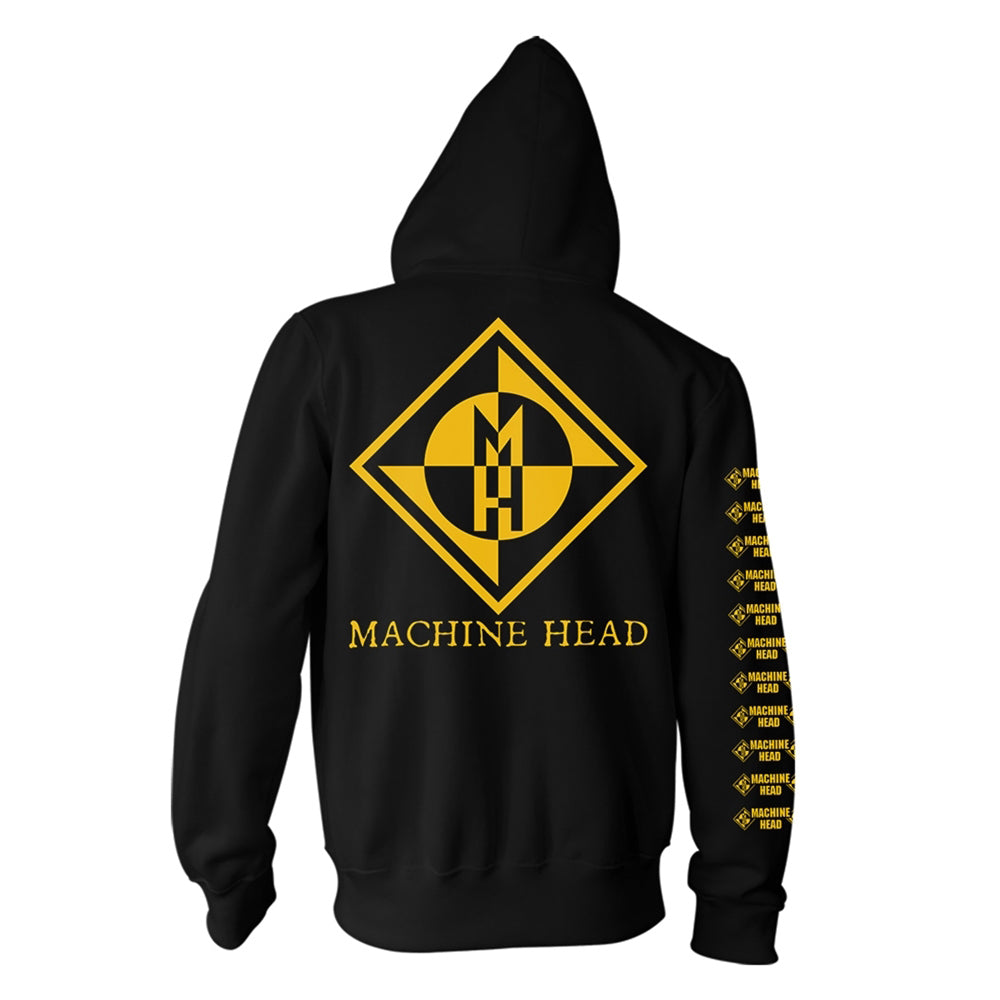 Machine Head Diamond Zippered Hooded Sweatshirt Back