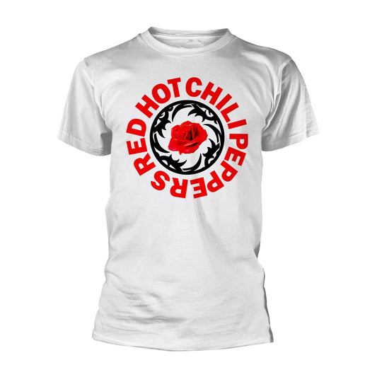Red Hot Chili Peppers Rose Bssm Circle (white) T-shirt Front