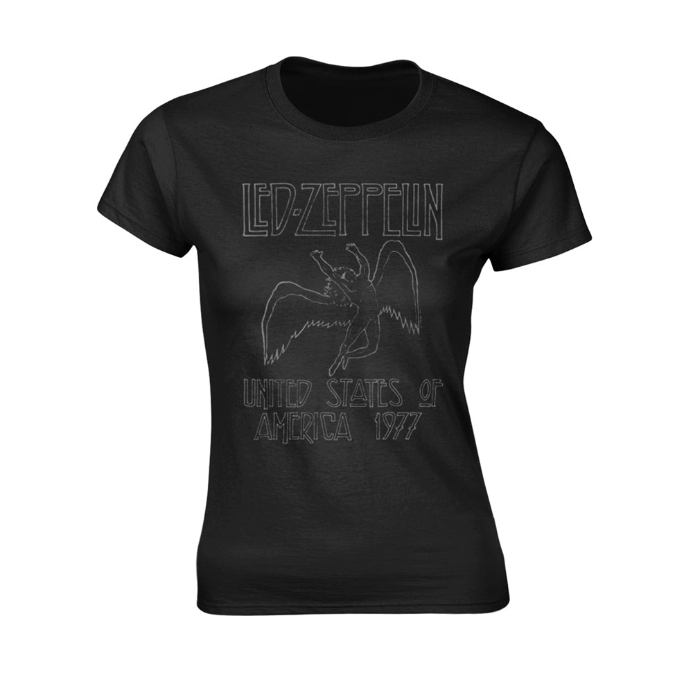 Led Zeppelin Usa 1977 Womens T-shirt Front