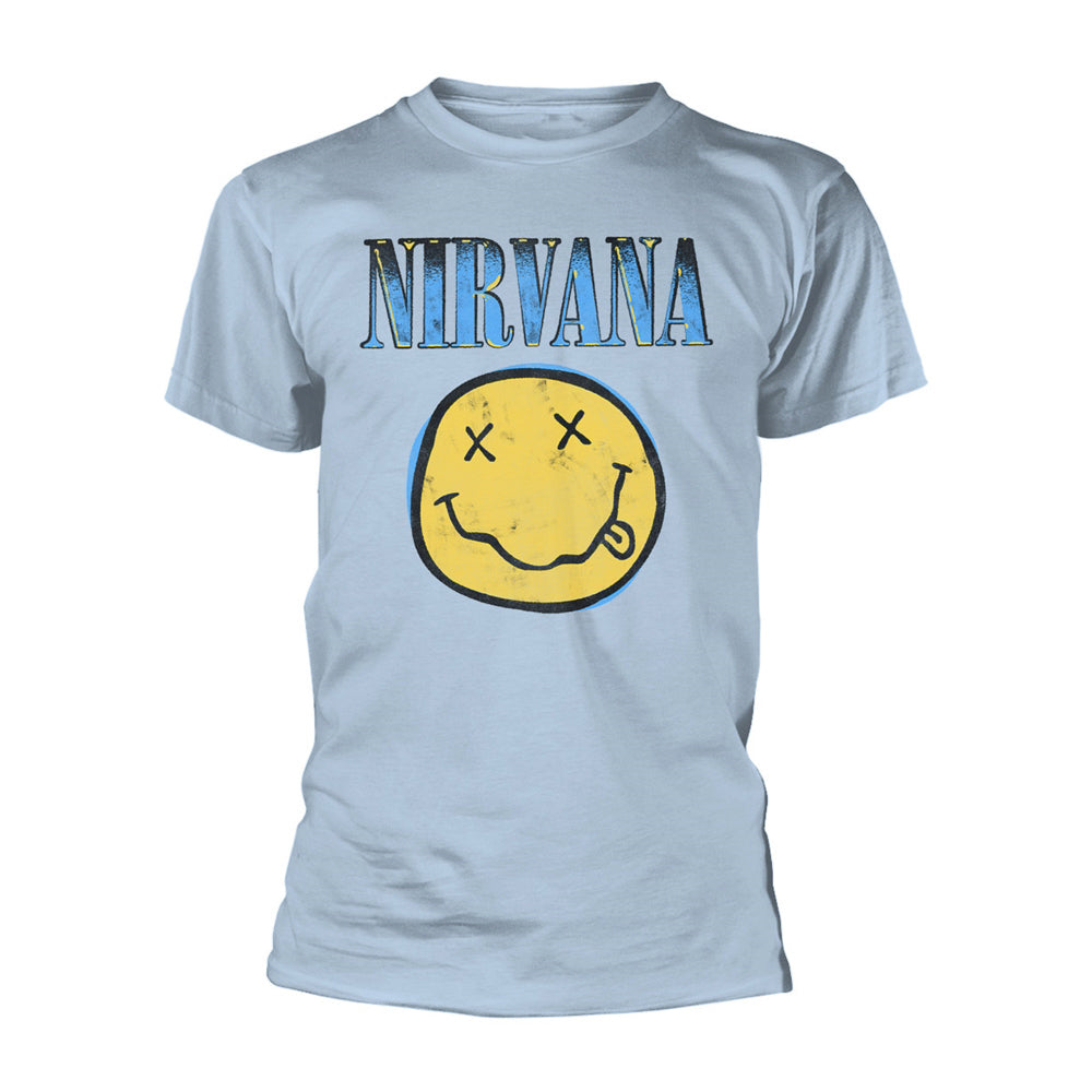 Nirvana Xerox Smile Face Logo (blue) T-shirt 430392 | Rockabilia Merch ...