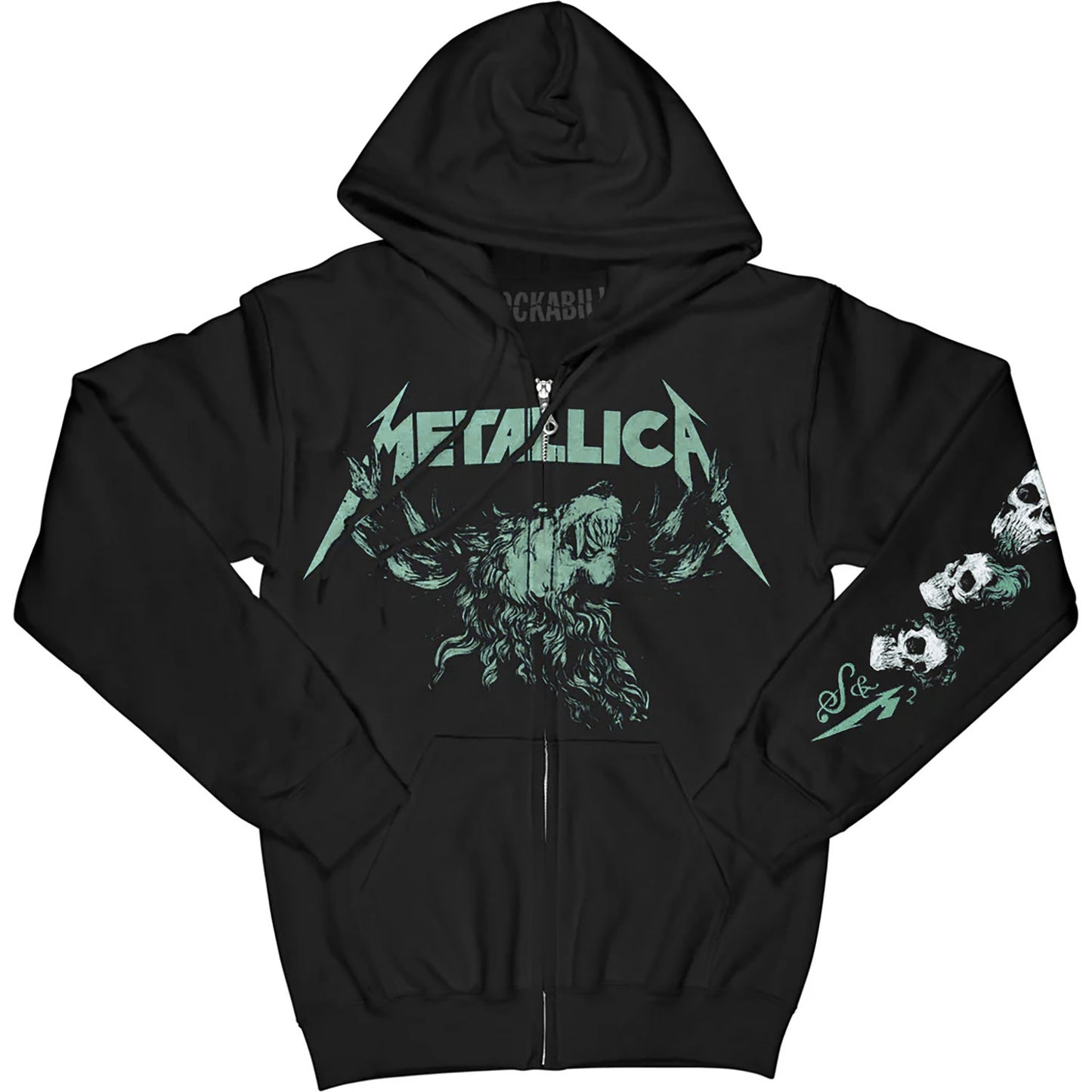 Moose Skull Zip Hoodie Zippered Hooded Sweatshirt