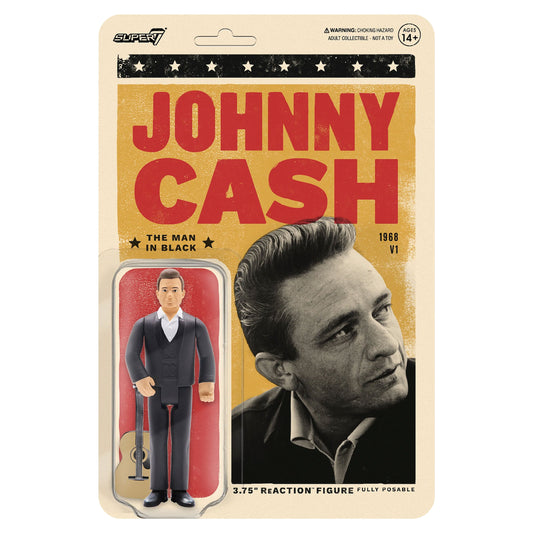 Johnny Cash Super7 The Man In Black 1968 V1 3.75" ReAction Figure Fully Posable Action Figure Front