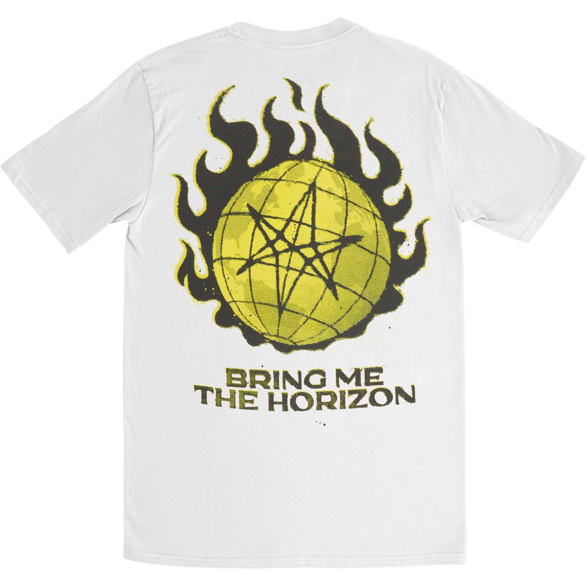 Bring Me The Horizon Flames (White) Slim Fit T-shirt Back