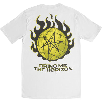 Bring Me The Horizon Flames (White) Slim Fit T-shirt Back