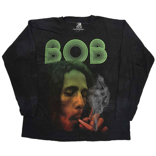 Bob Marley Smoke Gradient (Dip-Dye) Tie Dye  Long Sleeve Front