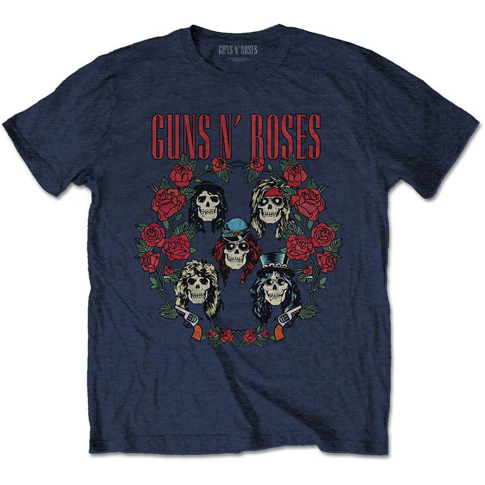 Guns N Roses Skulls Wreath Slim Fit T-shirt Front