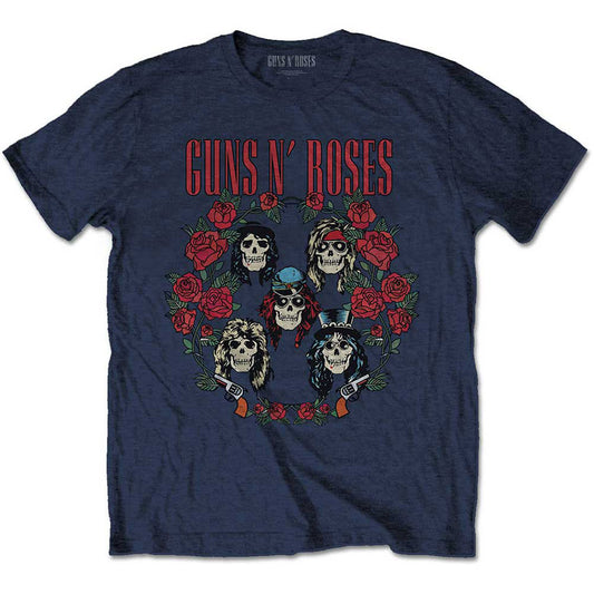 Guns N Roses Skulls Wreath Slim Fit T-shirt Front