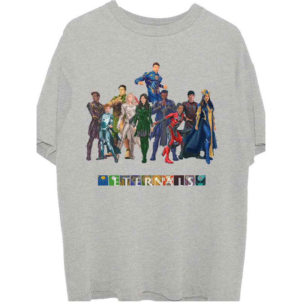 Marvel Comics Eternals Colour Block Characters Slim Fit T-shirt Front