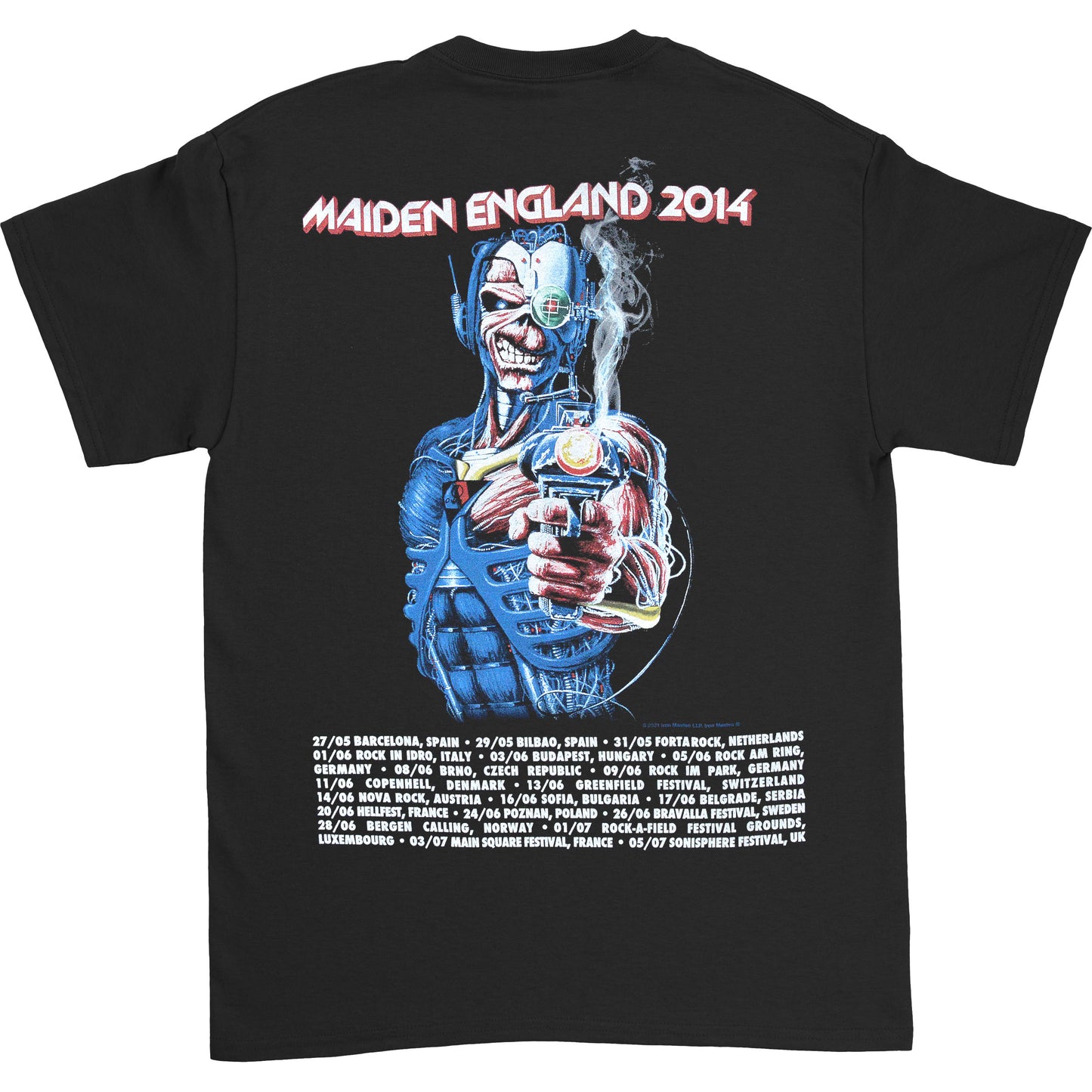 Iron Maiden England 2014 Tour (Back Print) Slim Fit T-shirt Back
