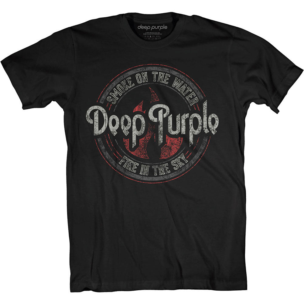 Deep Purple Smoke Circle Slim Fit T-shirt Front
