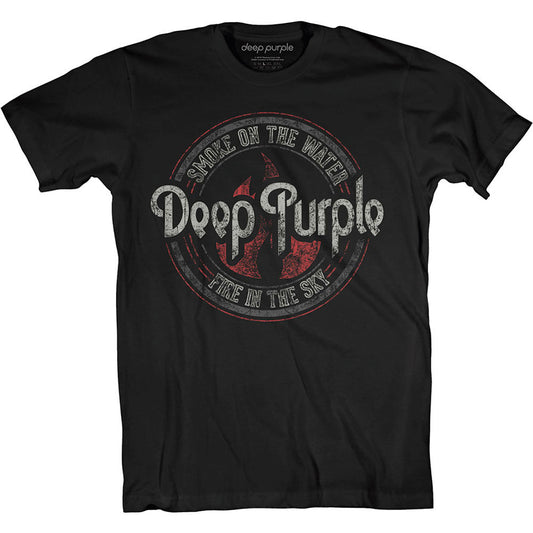 Deep Purple Smoke Circle Slim Fit T-shirt Front