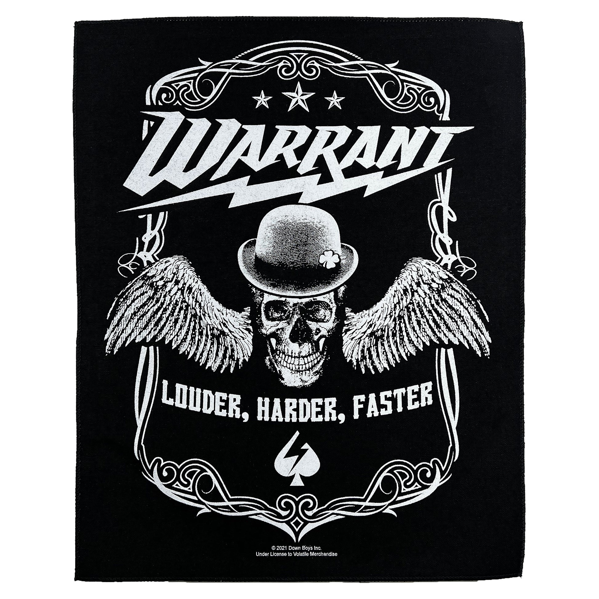 Warrant Louder Harder Faster Back Patch Front