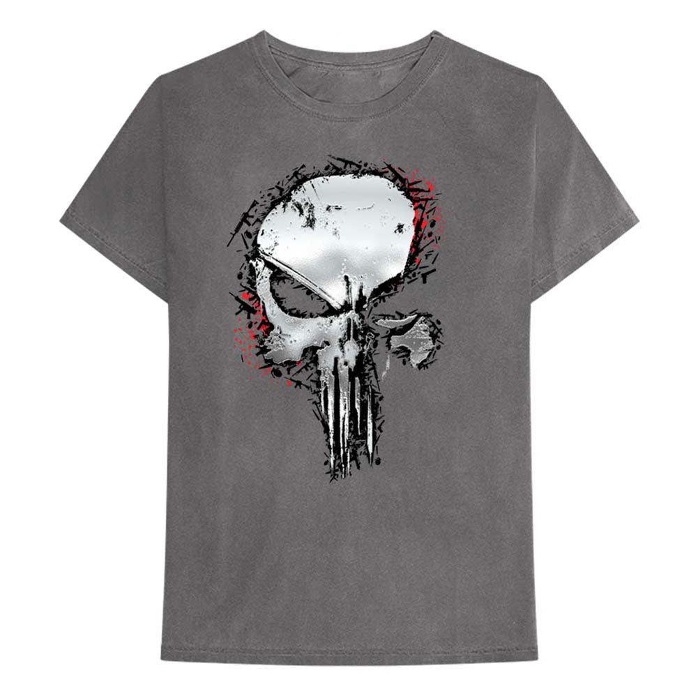 Punisher Metallic Skull Slim Fit T-shirt Front