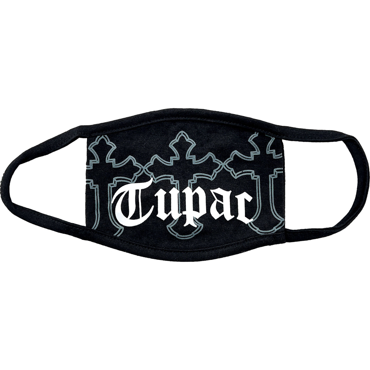 Tupac Logo & Crosses Face Mask Front
