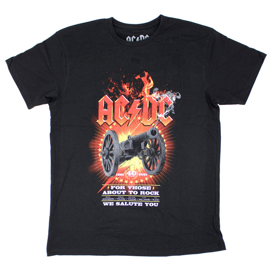 AC/DC FTATR 40th Flaming (Back Print) Slim Fit T-shirt Front