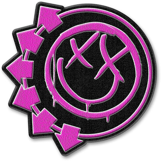 Blink 182 Pink Neon Six Arrows Woven Patch Front