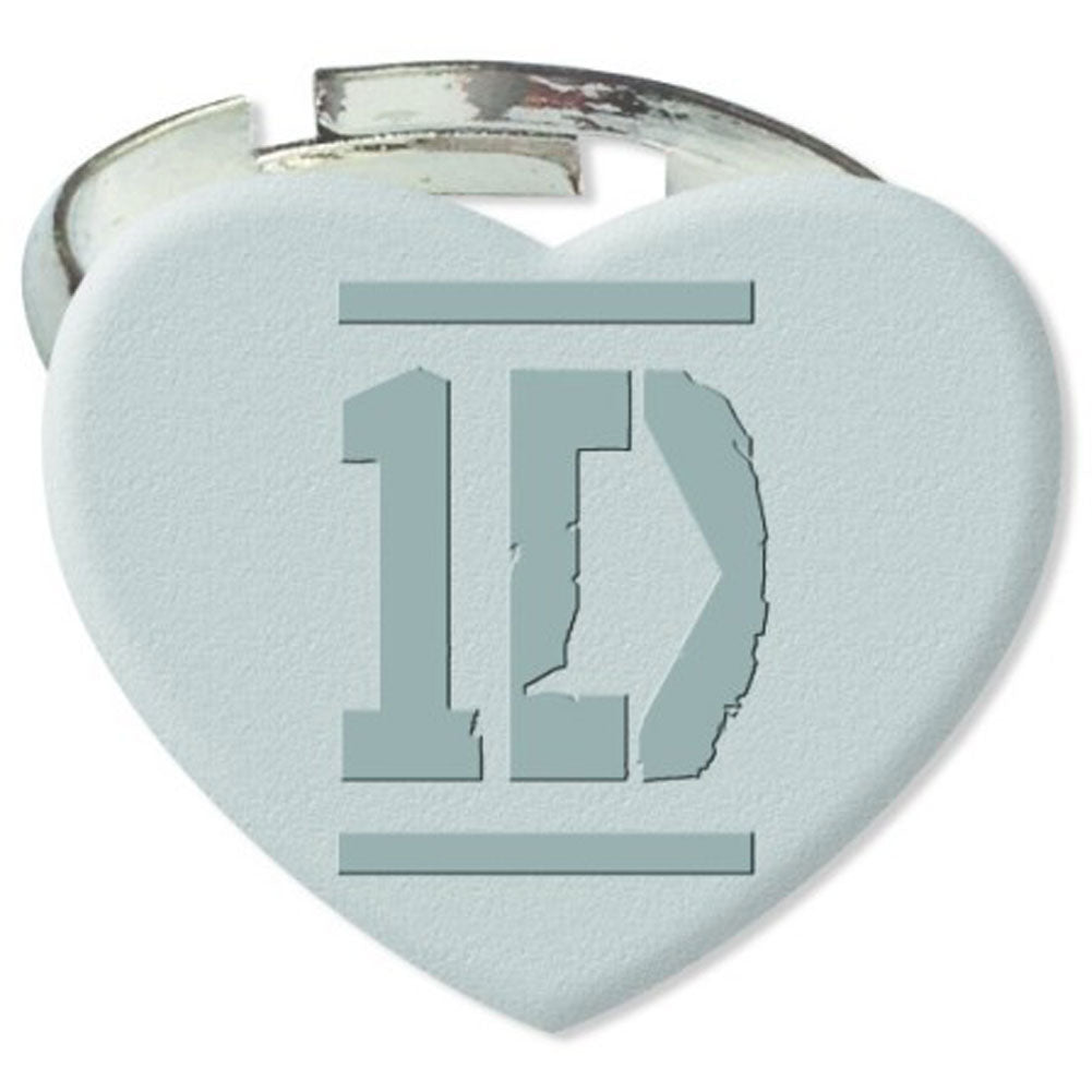One Direction Silver Colour Heart Ring Front
