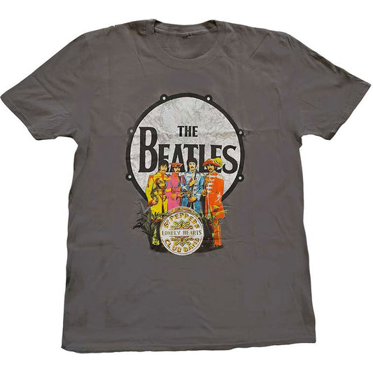 Beatles Sgt Pepper & Drum Slim Fit T-shirt Front