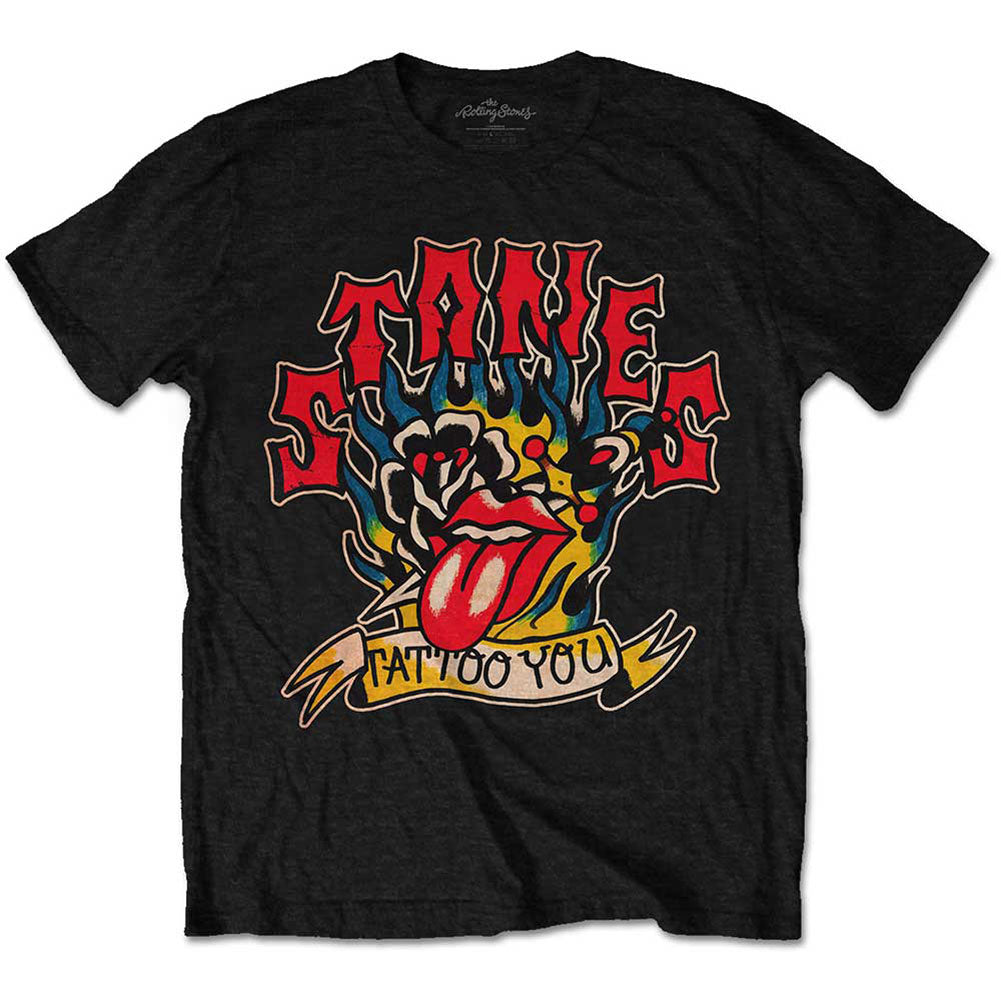 Rolling Stones Tattoo You Blue Flames Slim Fit T-shirt Front