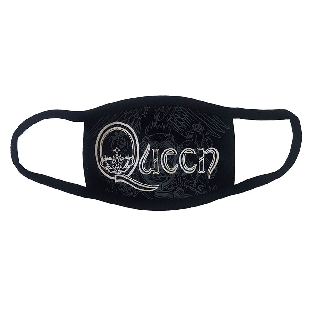 Queen White Retro Logo Face Mask Front