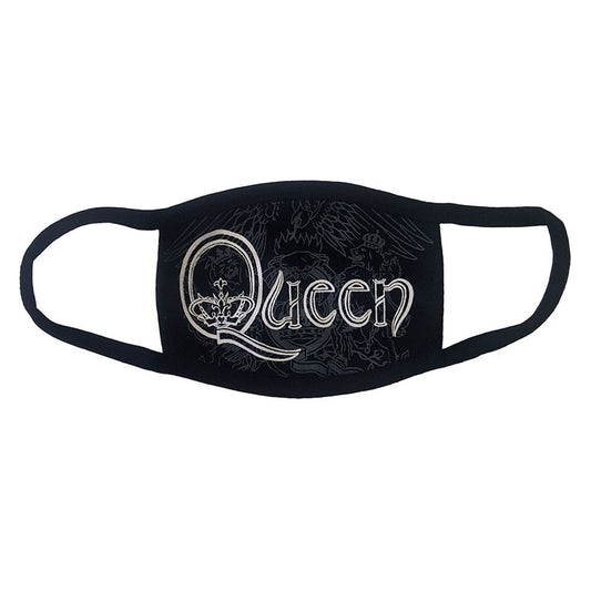 Queen White Retro Logo Face Mask Front