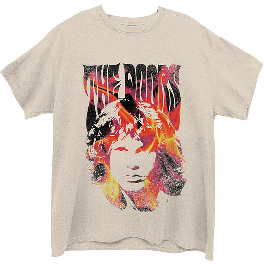 Doors Jim Face Fire Slim Fit T-shirt Front