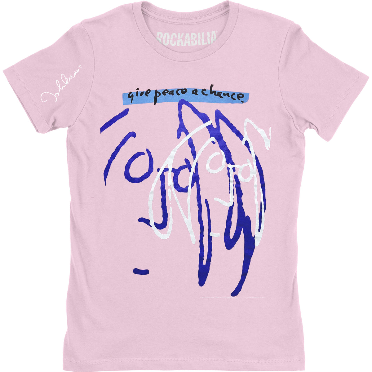 John Lennon Give Peace A Chance Ladies T-Shirt Junior Top Front