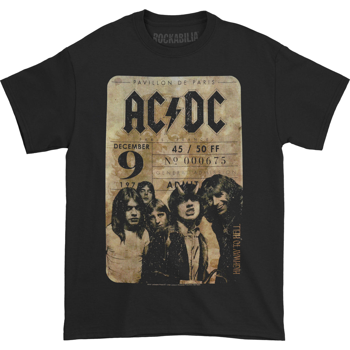 AC/DC Concert Ticket Slim Fit T-shirt Front