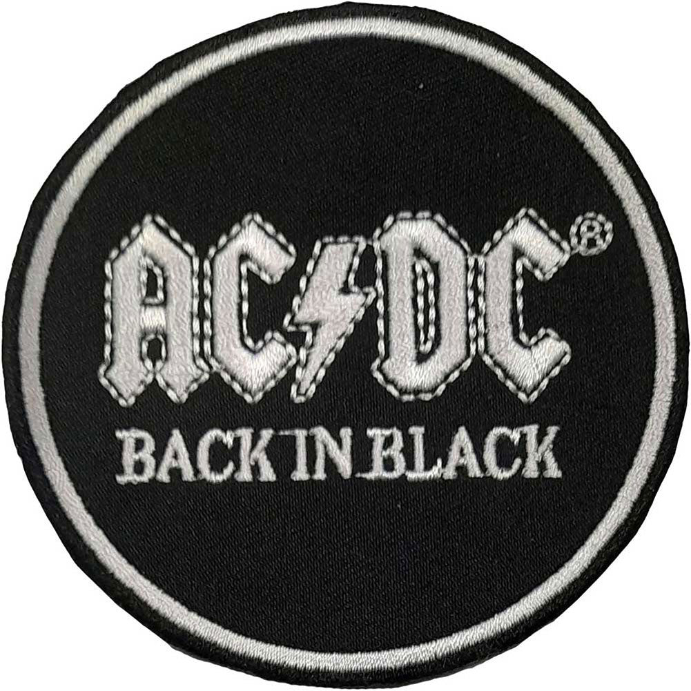 AC/DC Back In Black Circle Embroidered Patch Front