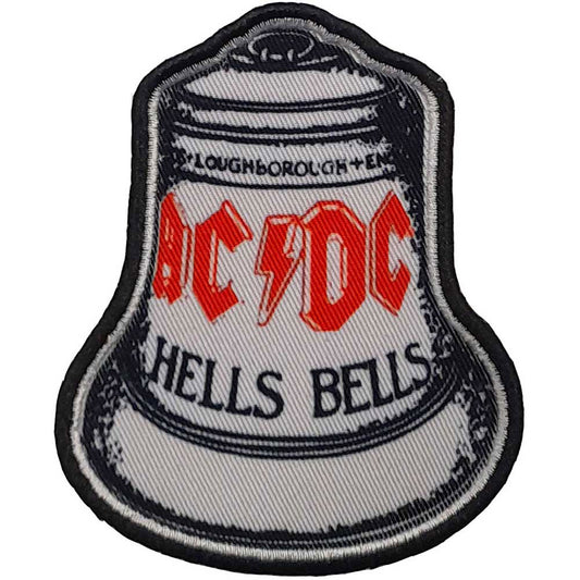 AC/DC Hells Bells White Woven Patch Front