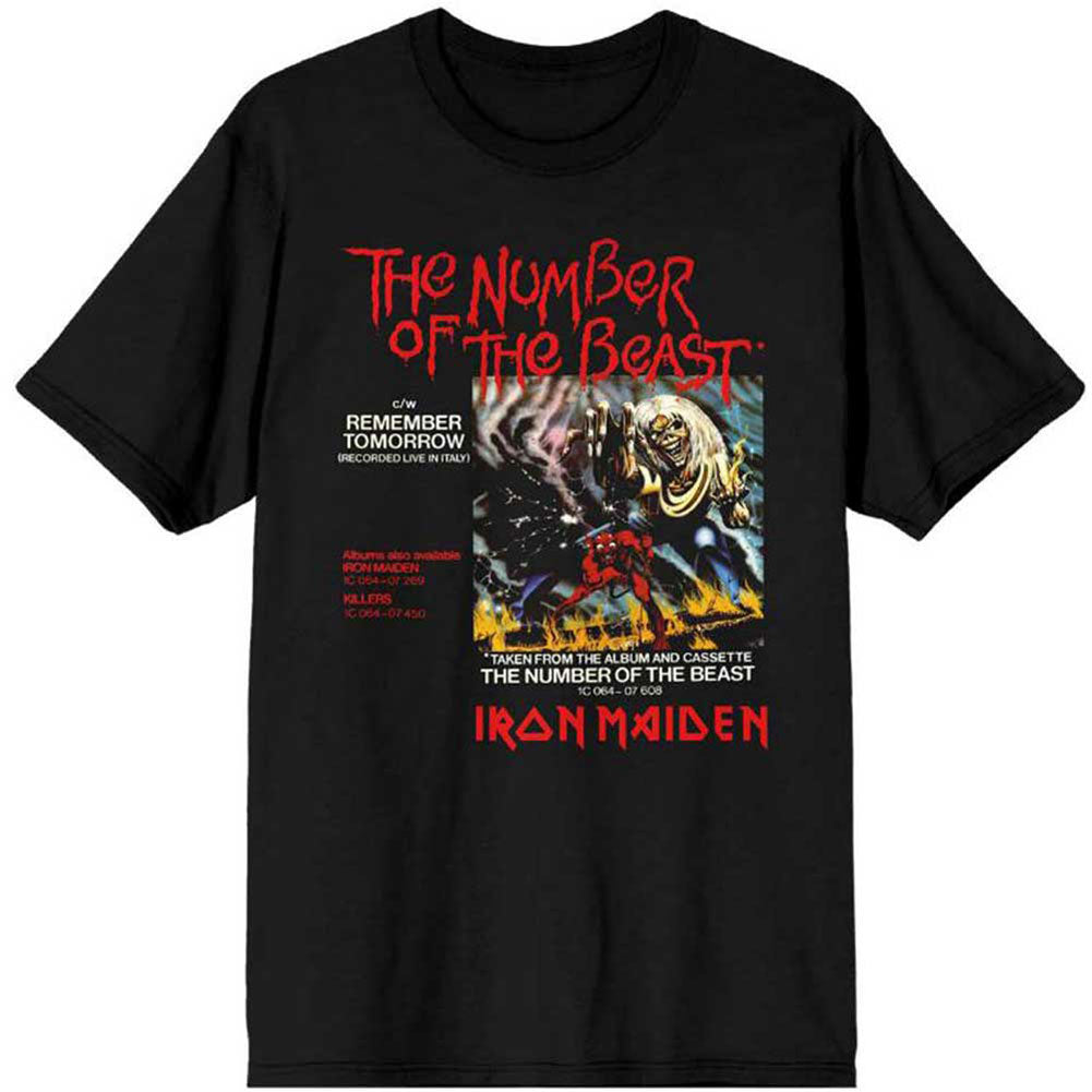 Iron Maiden Number of the Beast Vinyl Promo Sleeve Slim Fit T-shirt Front