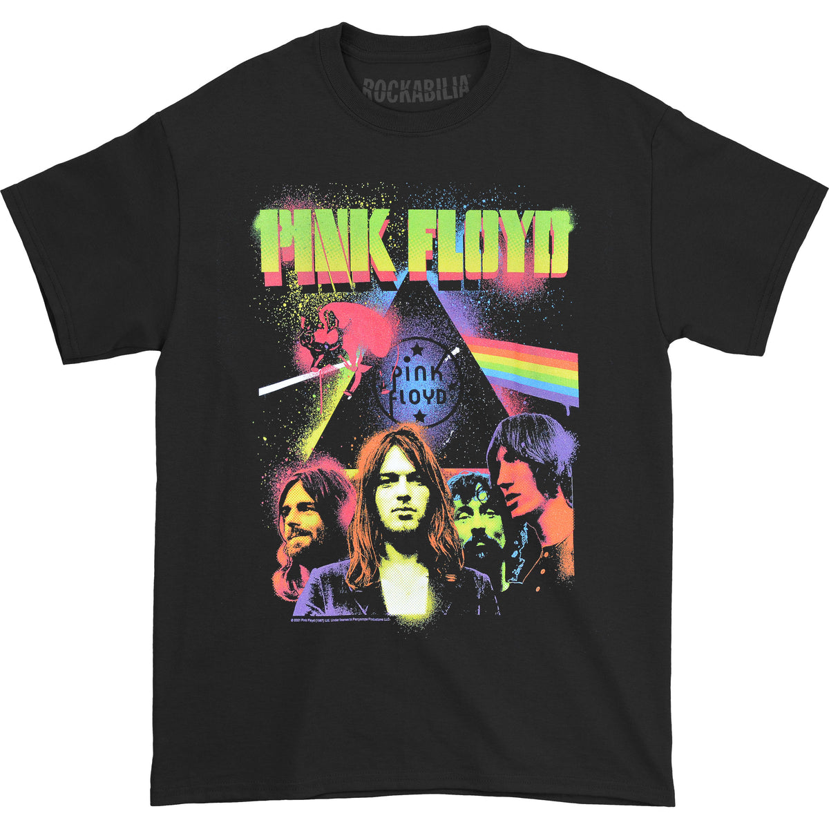 Pink Floyd Neon Splatter Slim Fit T-shirt Front