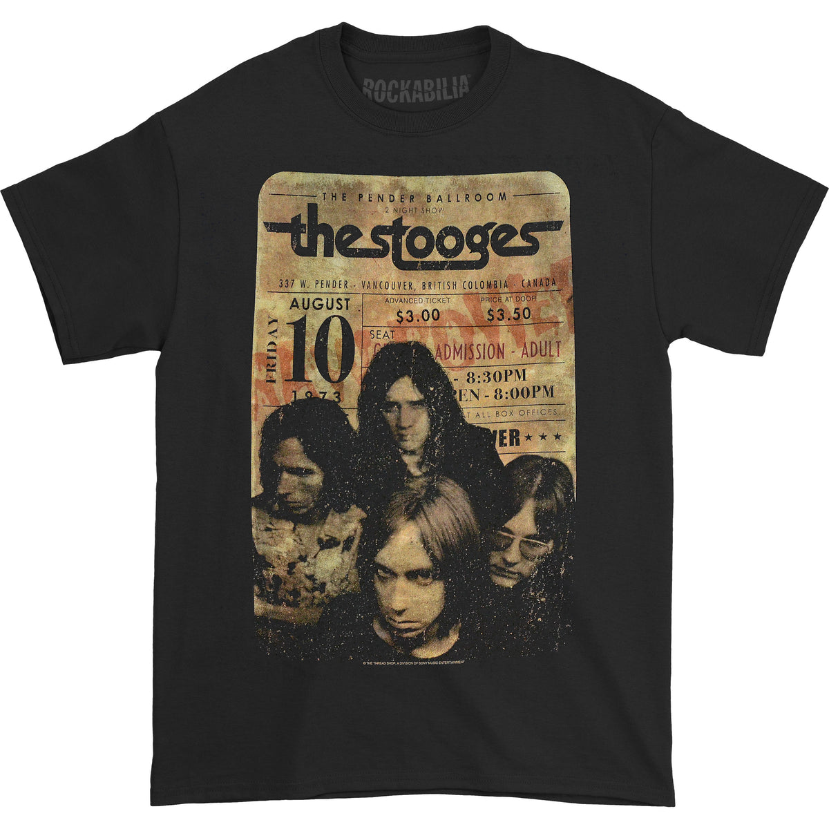 Stooges Concert Ticket Slim Fit T-shirt Front
