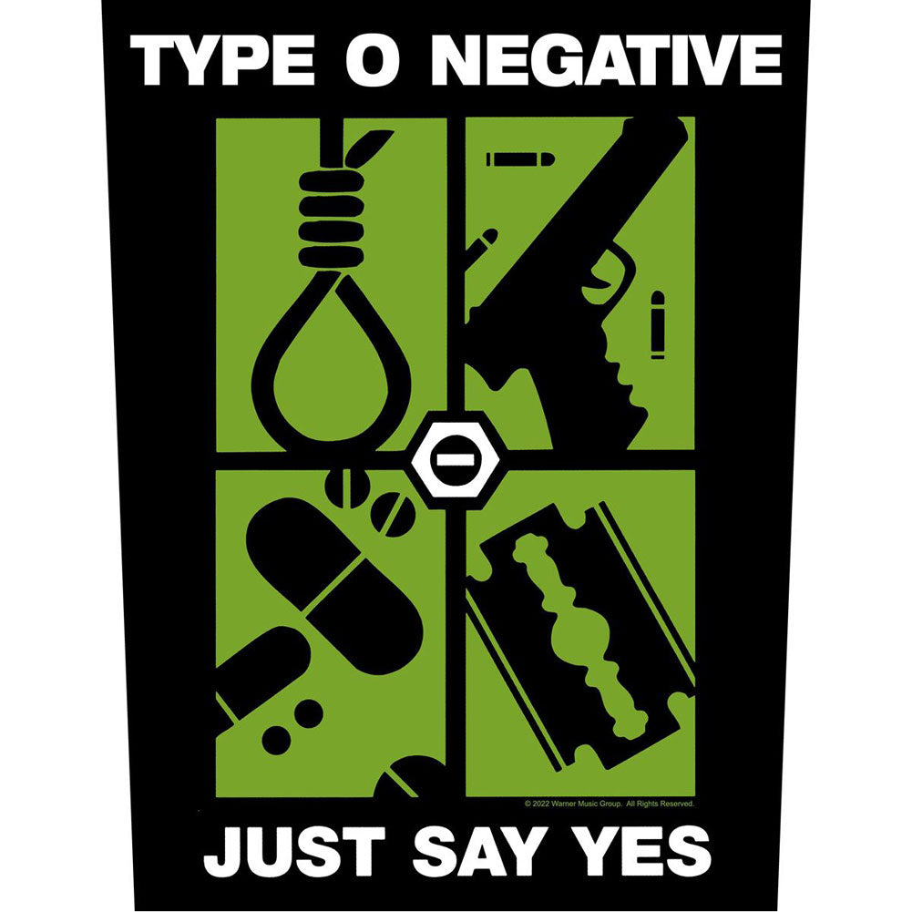 Type O Negative Just Say Yes Back Patch Front