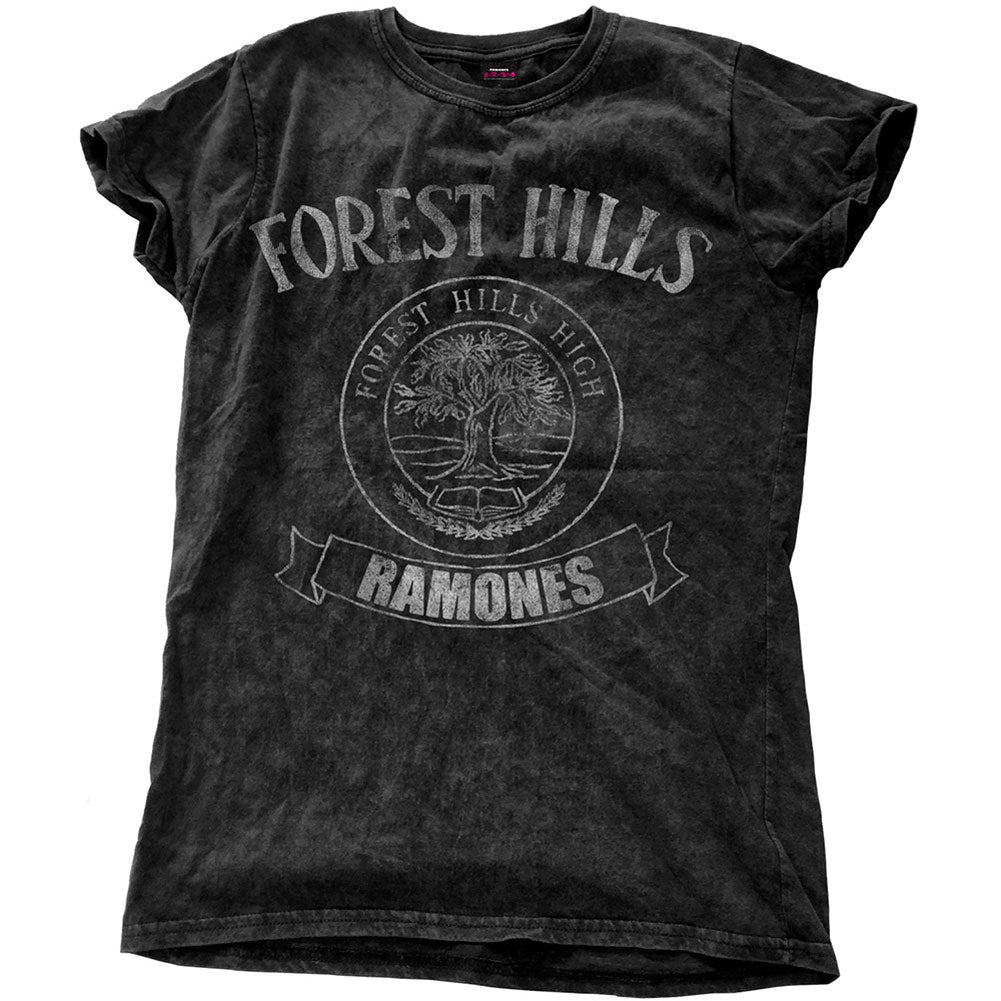 Ramones Forest Hills Vintage (Snow Wash) Ladies T-Shirt Junior Top Front