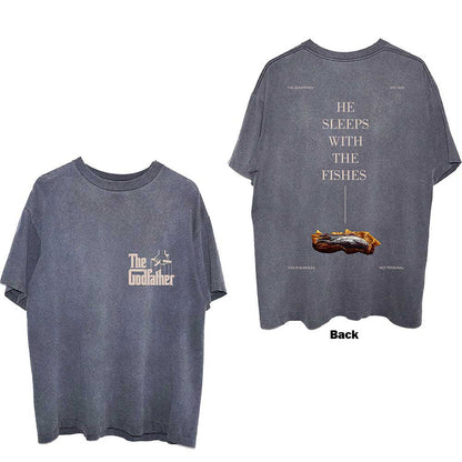 Godfather Sleeps With The Fishes (Back Print) Slim Fit T-shirt Front