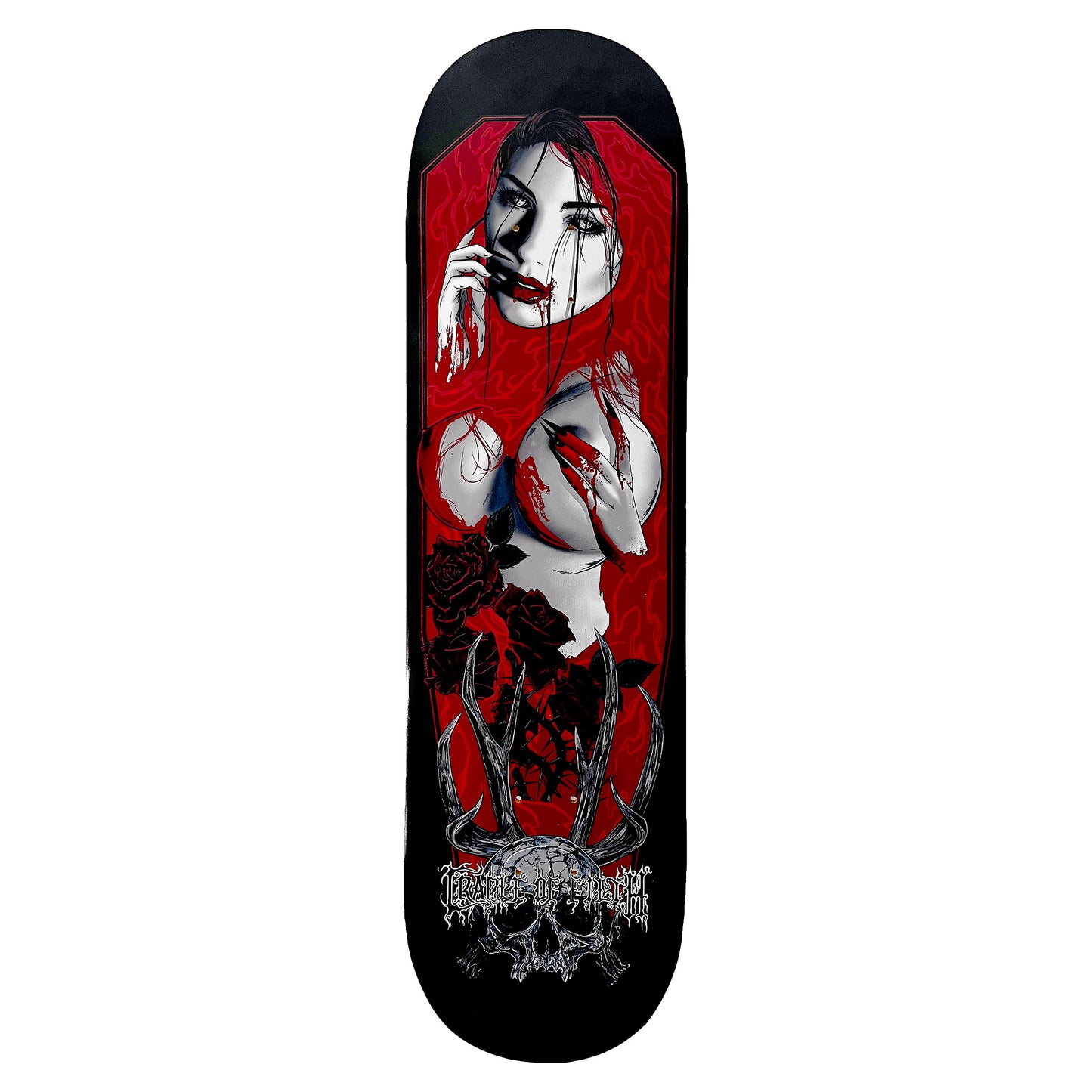 Cradle Of Filth Blood Bath (Red) by Rhys Cooper Skateboard Deck Front