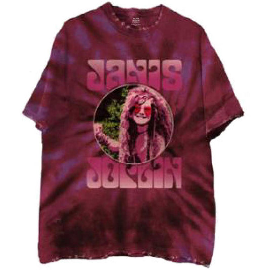 Janis Joplin Pink Shades (Dip-Dye) Tie Dye T-shirt Front
