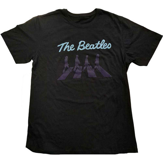 Beatles Crossing Silhouettes (Puff Print) Slim Fit T-shirt Front