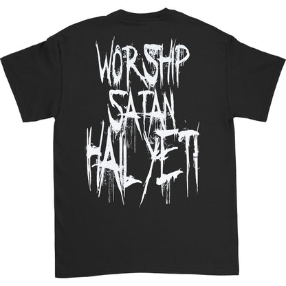 All Hail The Yeti Worship Satan T-shirt Back