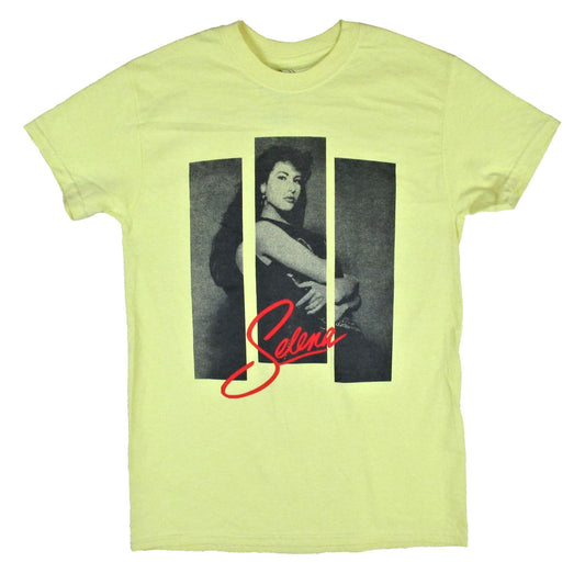 Selena 3 Strips Photo on Yellow Tee T-shirt