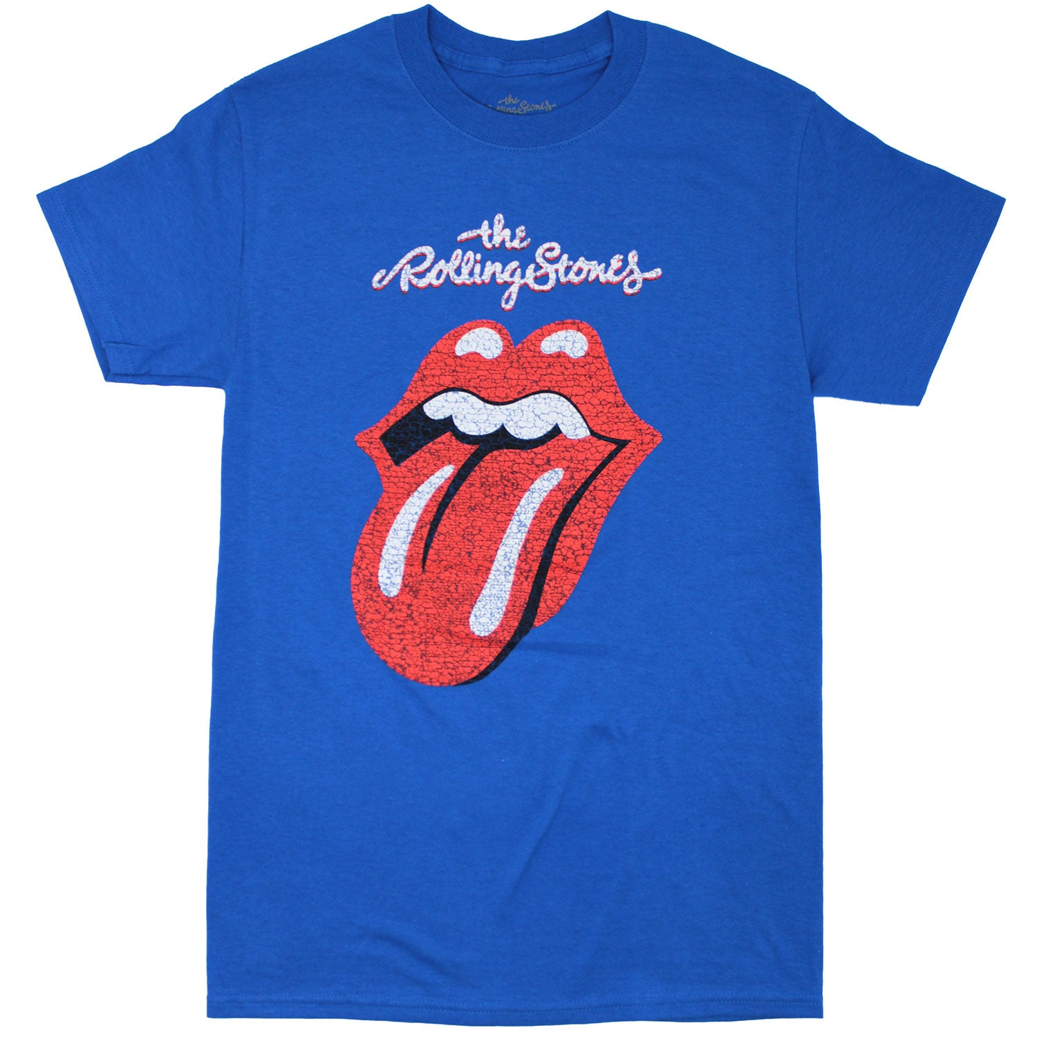 Official Rolling Stones Cracked Logo & Tongue on Royal Blue Tee T